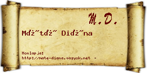 Máté Diána névjegykártya
